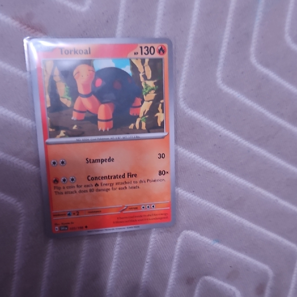 Pokemon Torkoal Card - Orange and Black - Picture 3 of 4